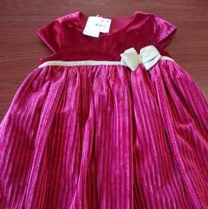 Toddler Christmas Holiday Dress red and gold 24M